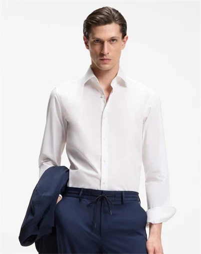 Hugo Boss - Slim-Fit Skjorte - White